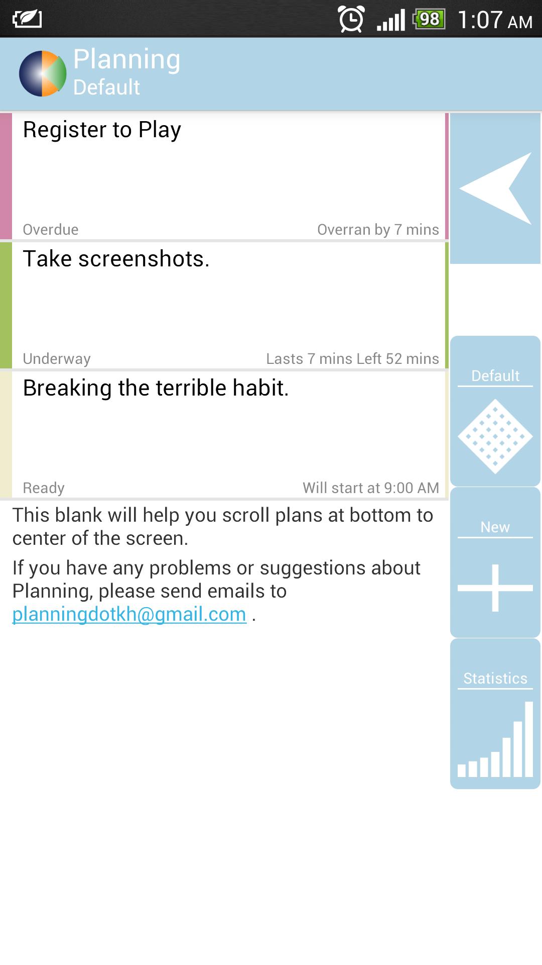 Planning -- Free Schedule