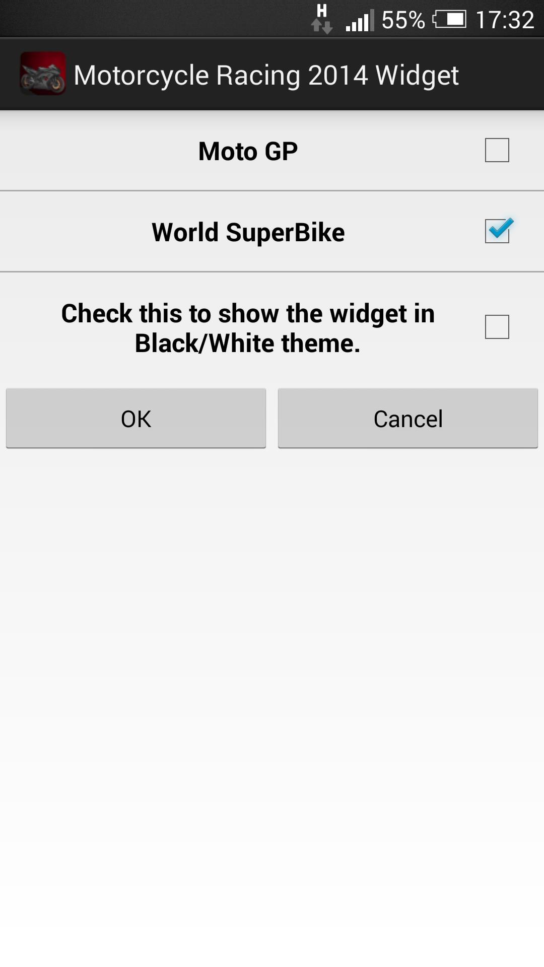 Motorcycle Racing 2014 Widget