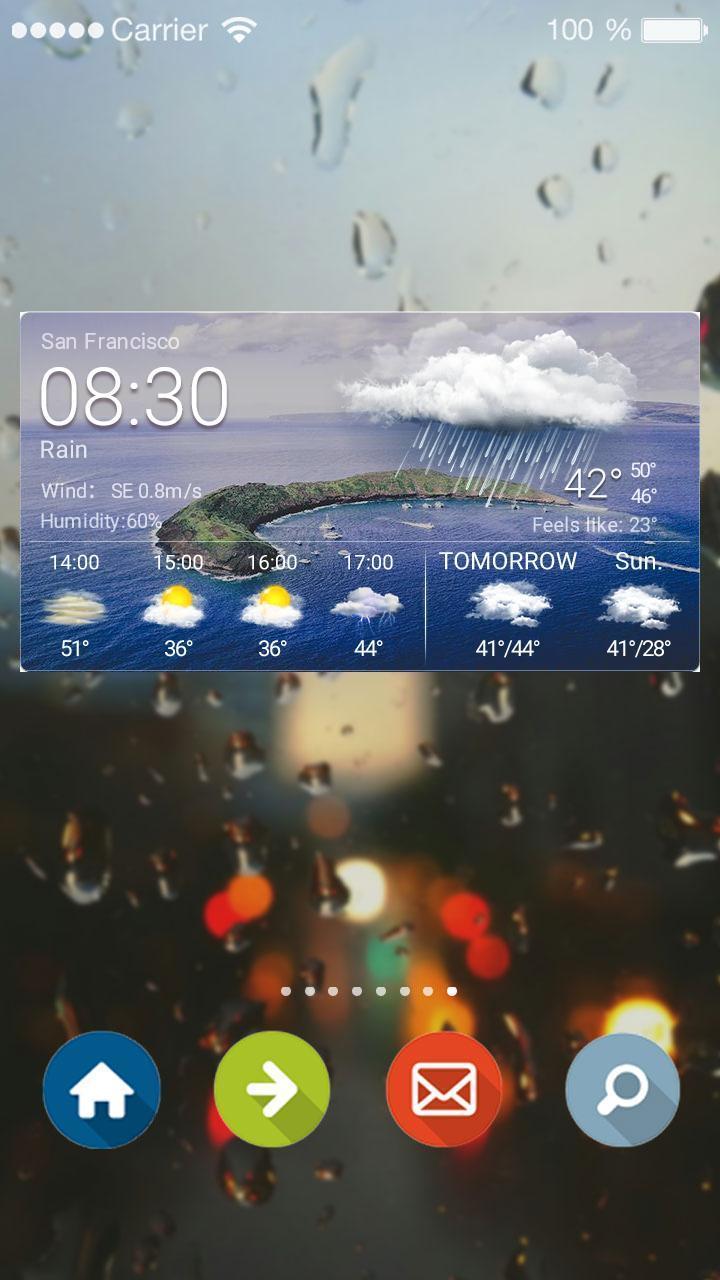 Weather Clock Widget Island