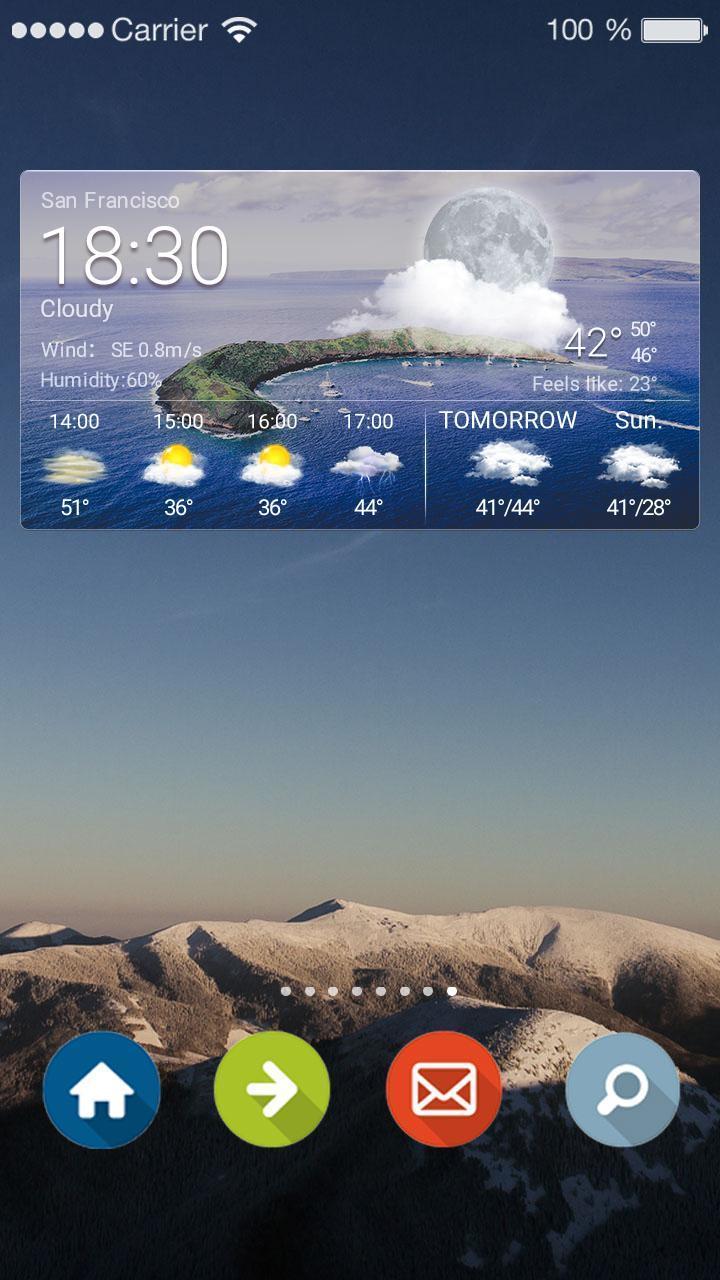 Weather Clock Widget Island