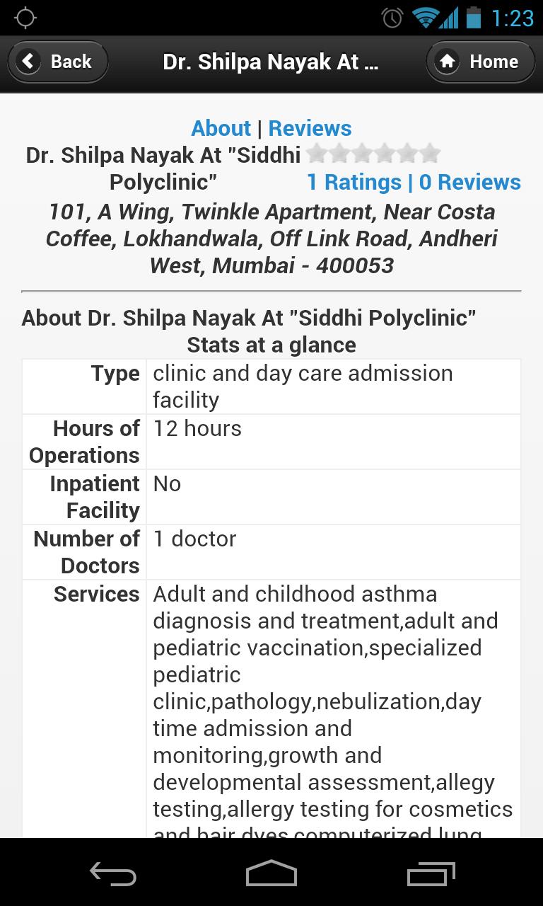 Dr Shilpa Nayak appointments