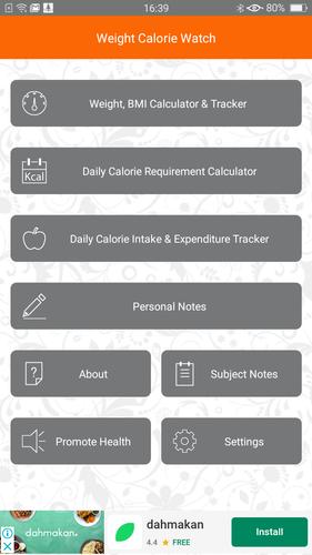 Weight Calorie Watch