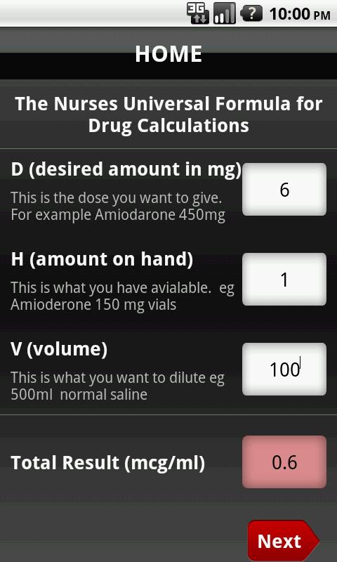 UDC (Infusion Drug Calculator)