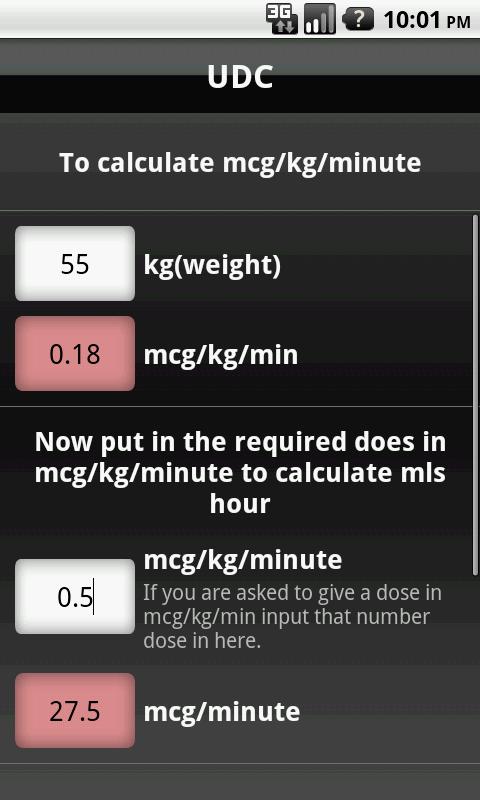 UDC (Infusion Drug Calculator)