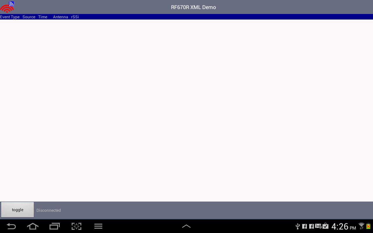 RF670R XML Demo App