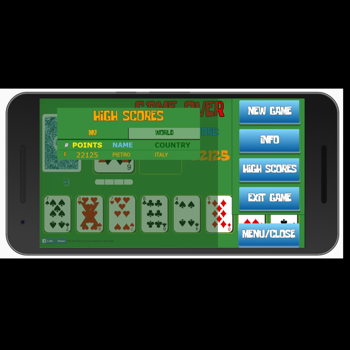 UP or DOWN Card Game