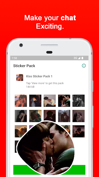 Couple Romantic Kiss Stickers