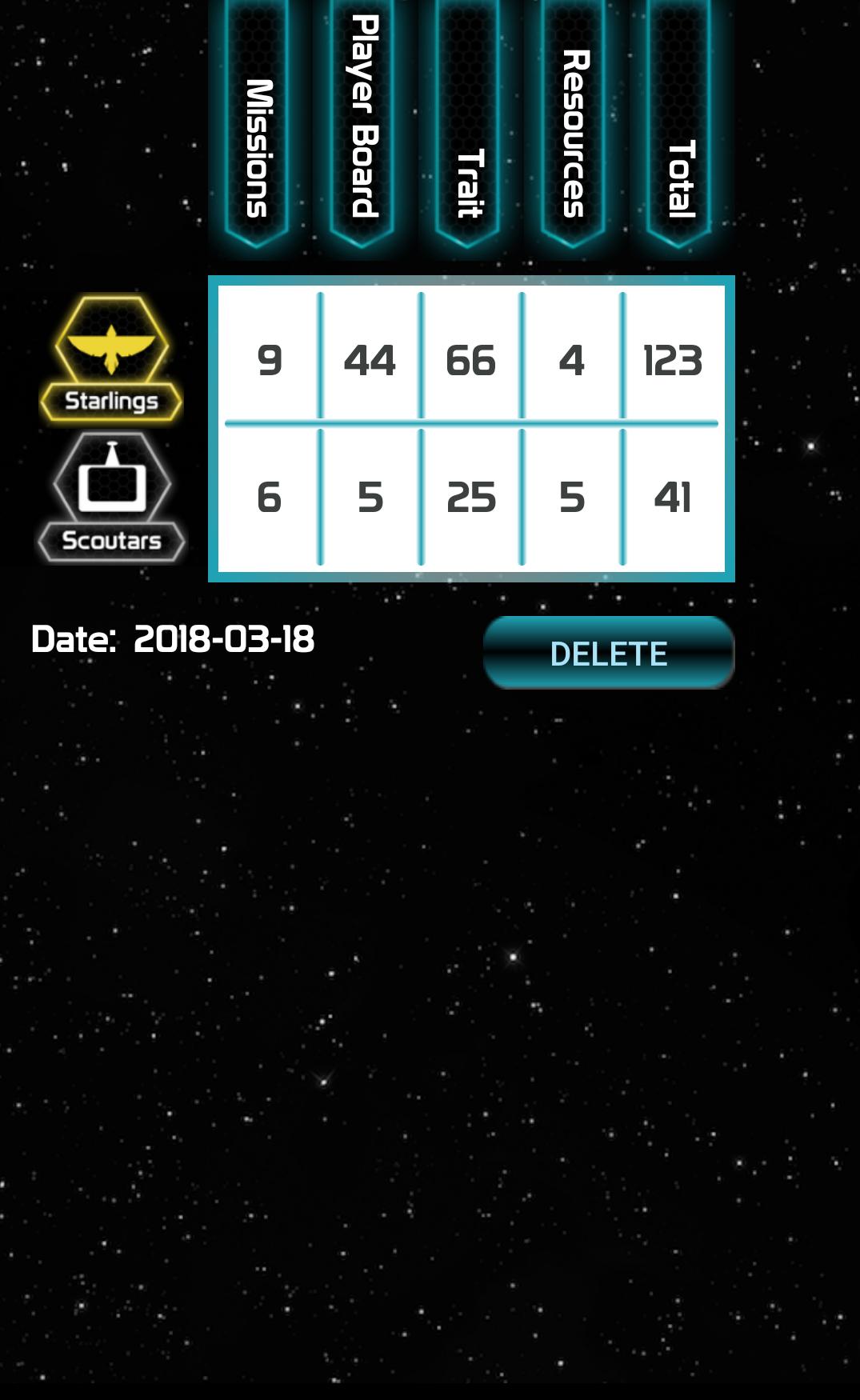 Stellar Leap Scorepad