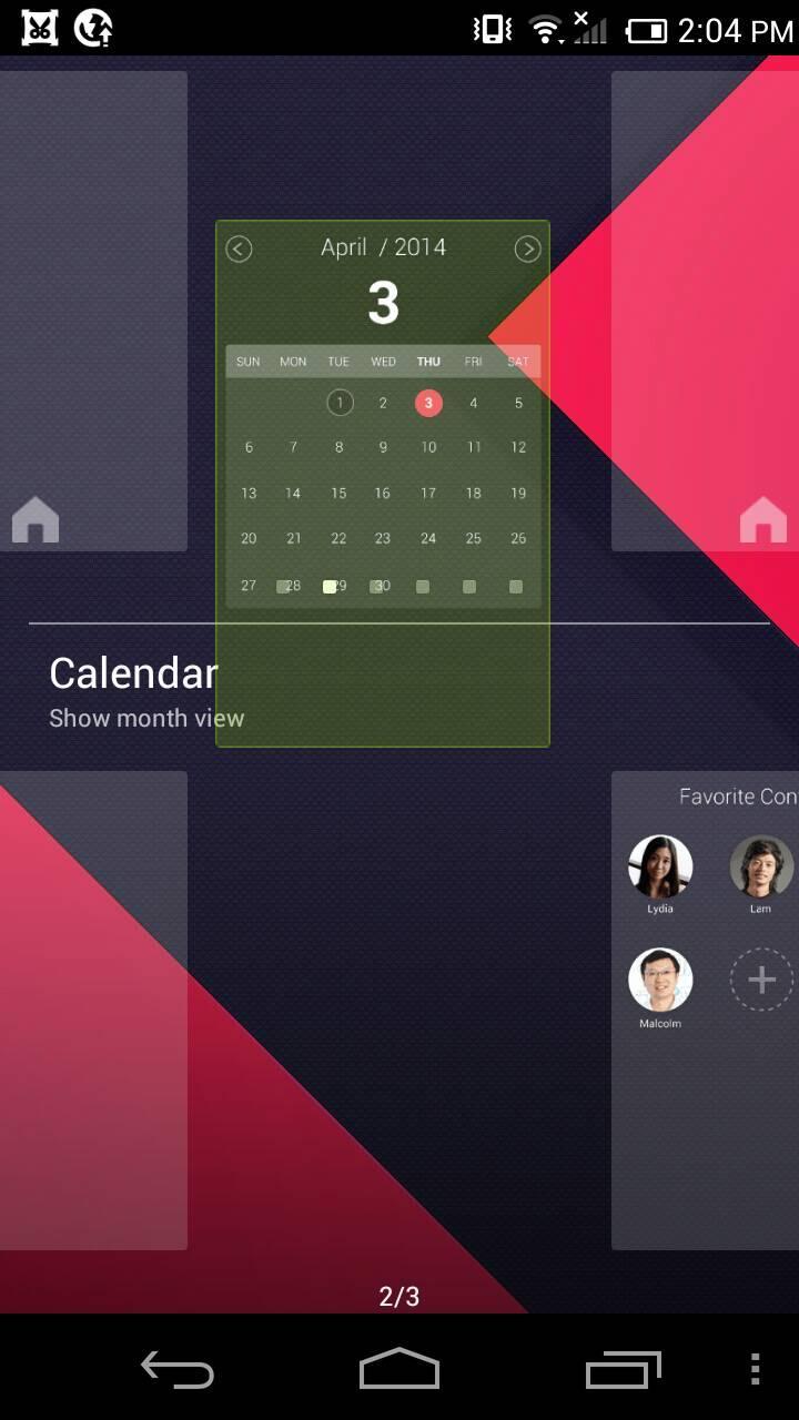 Calendar Panel