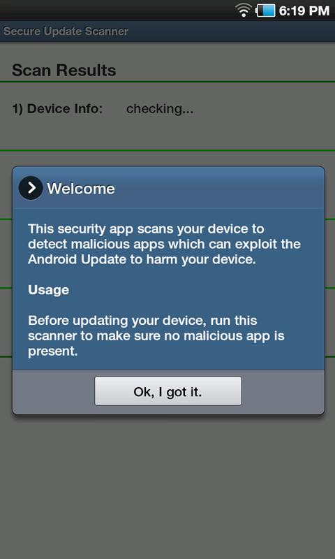 Secure Update Scanner