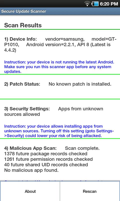 Secure Update Scanner