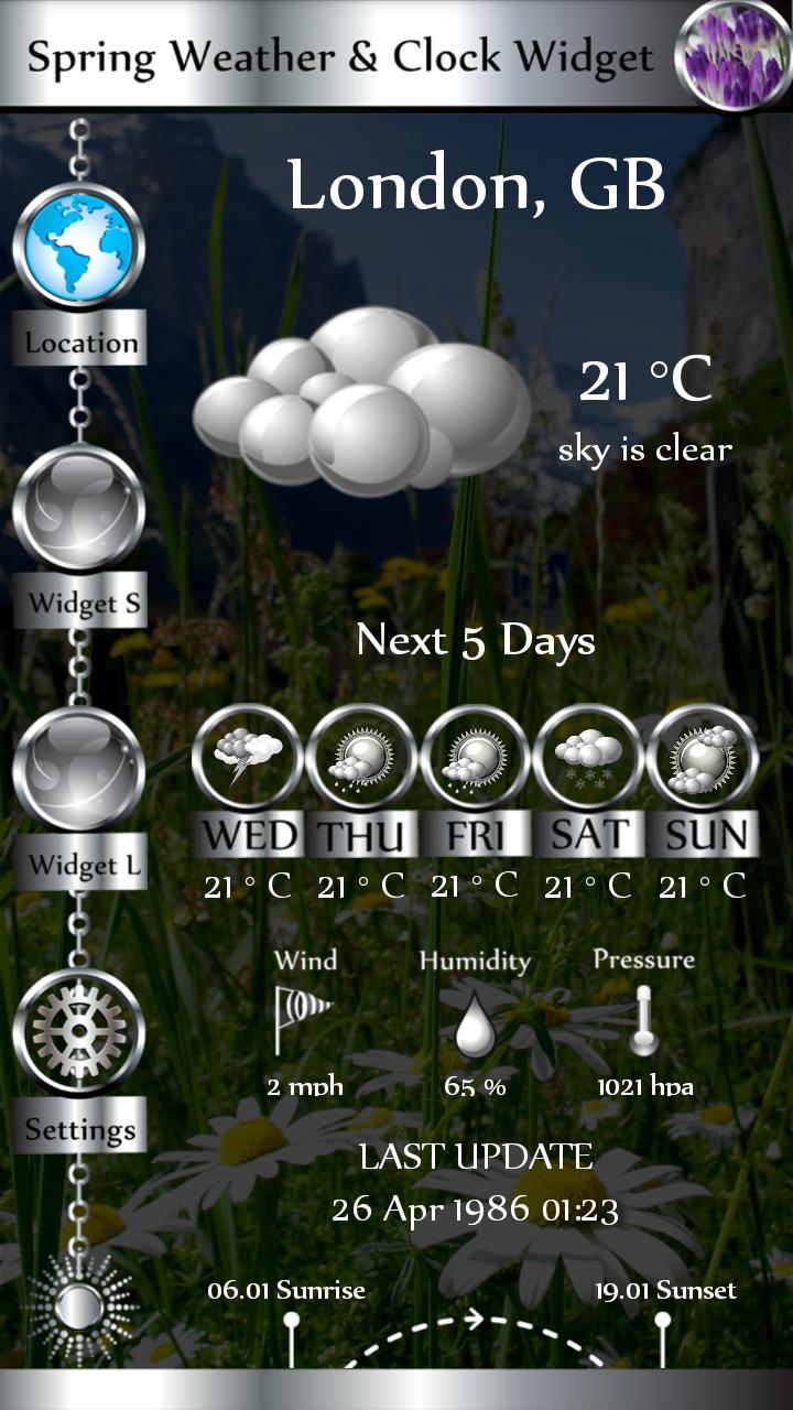 Spring Weather & Clock Widget