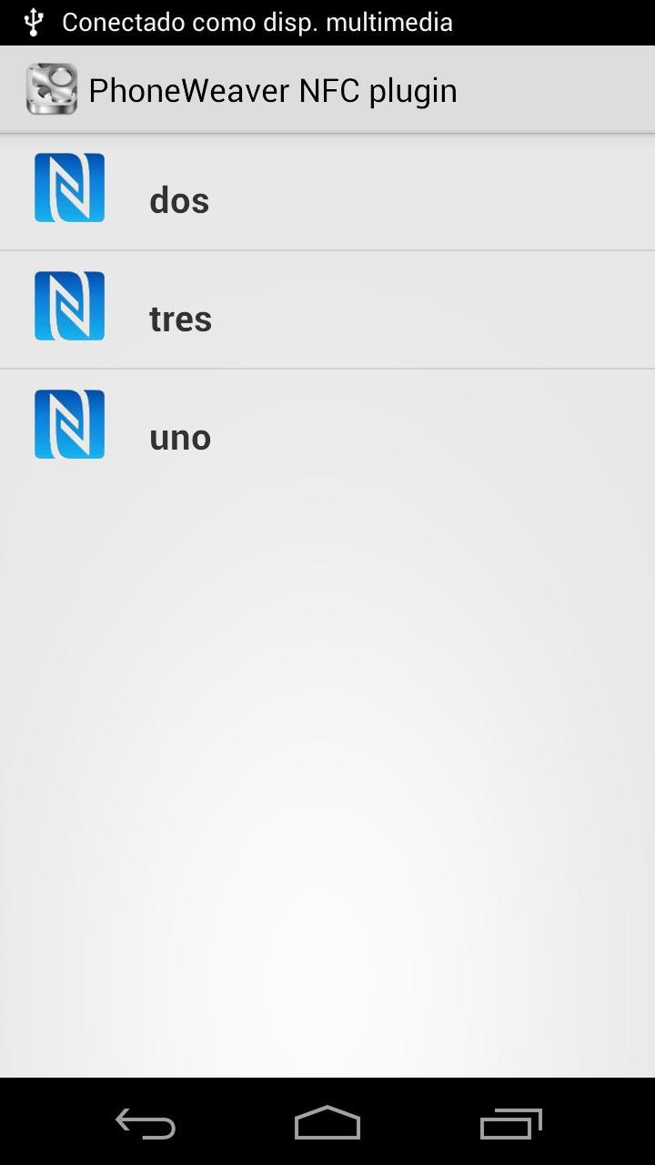 PhoneWeaver NFC plugin