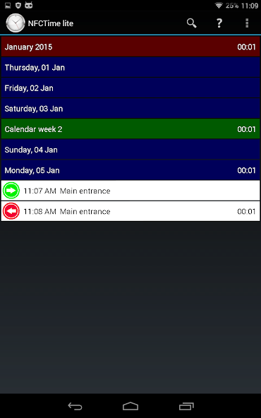 NFC time tracking lite