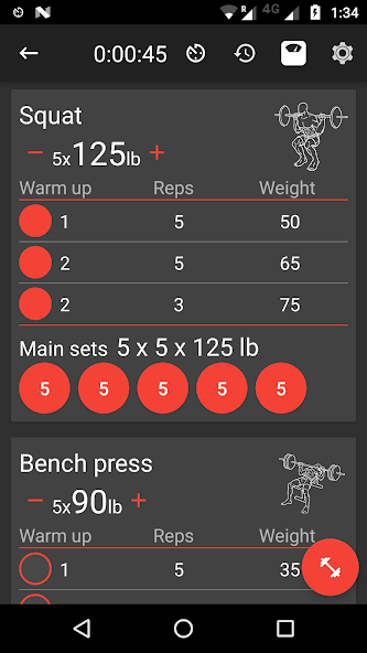 5x5 Workout Logger