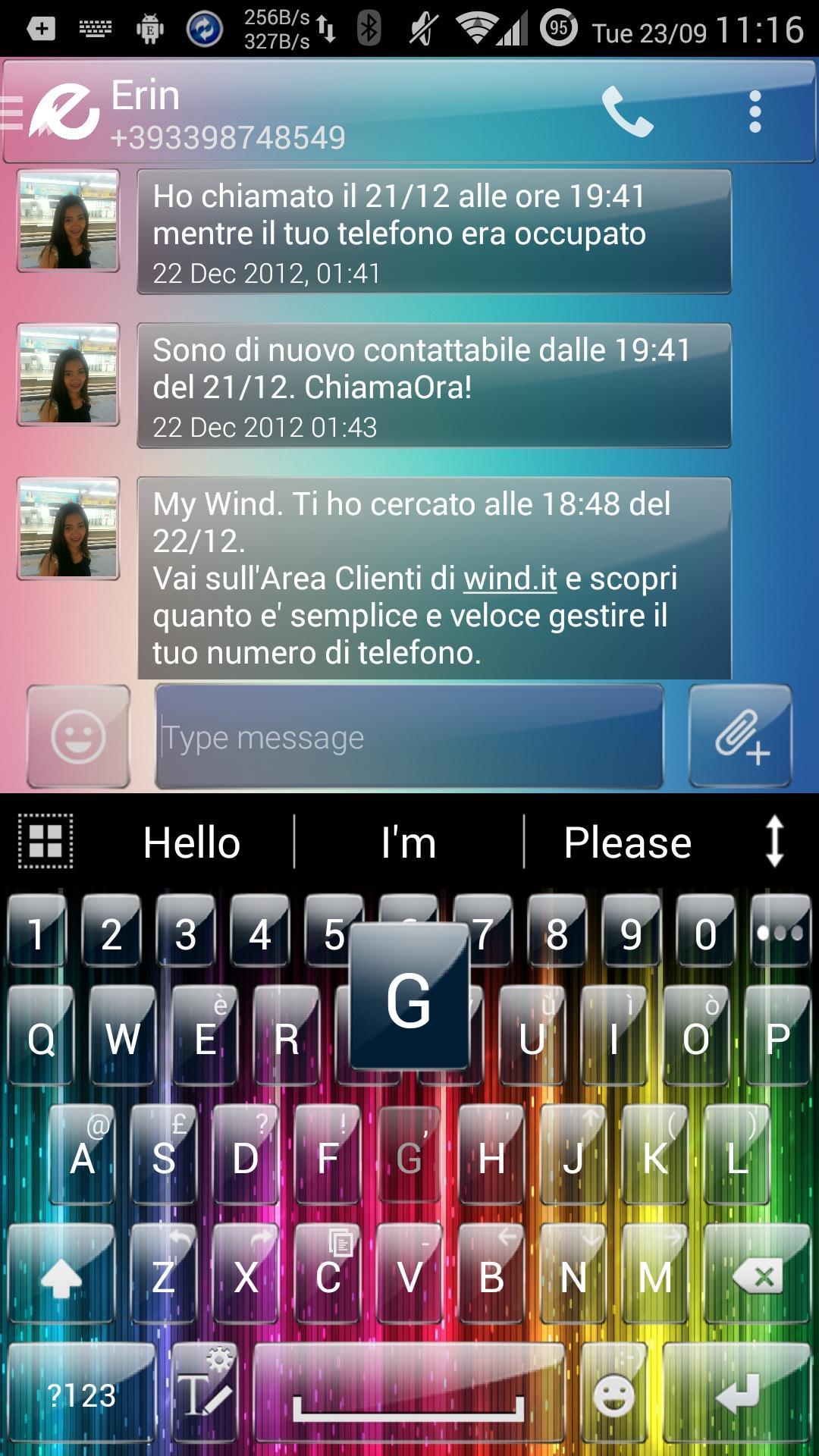 AI Keyboard Theme GlassRainbow