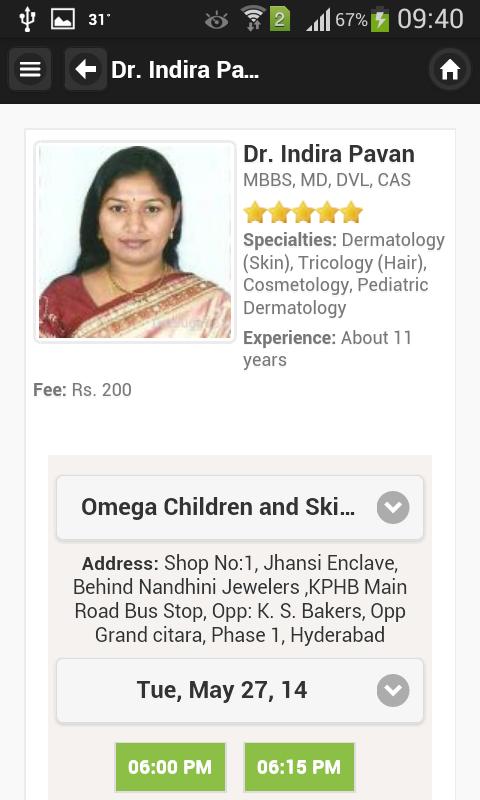 Dr Indira Pavan Appointments