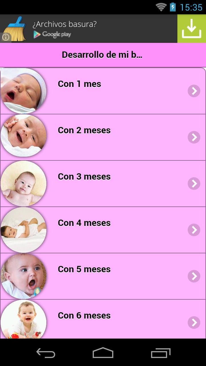 Desarrollo de mi bebe