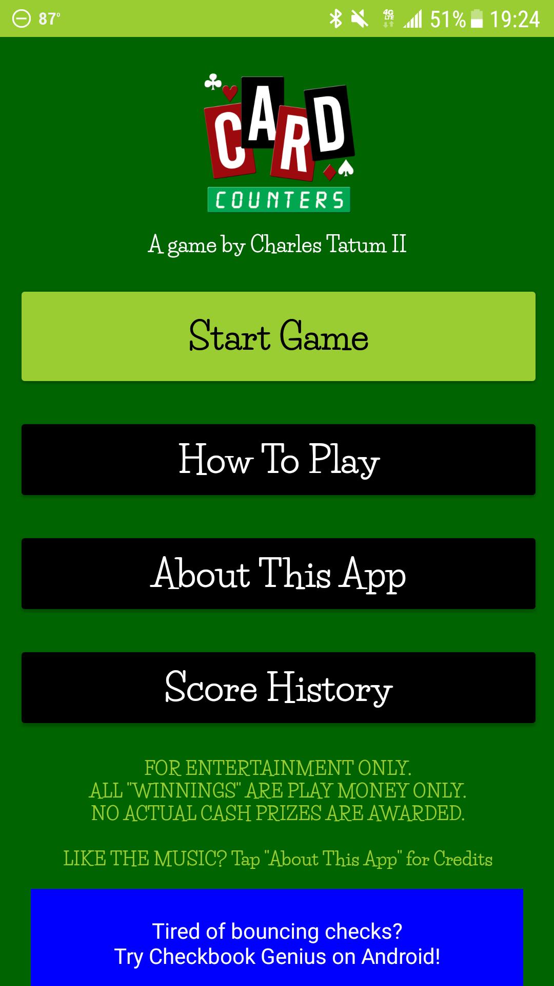 CardCounters Memory Blackjack Game!