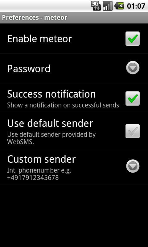 WebSMS: Meteor Webtext
