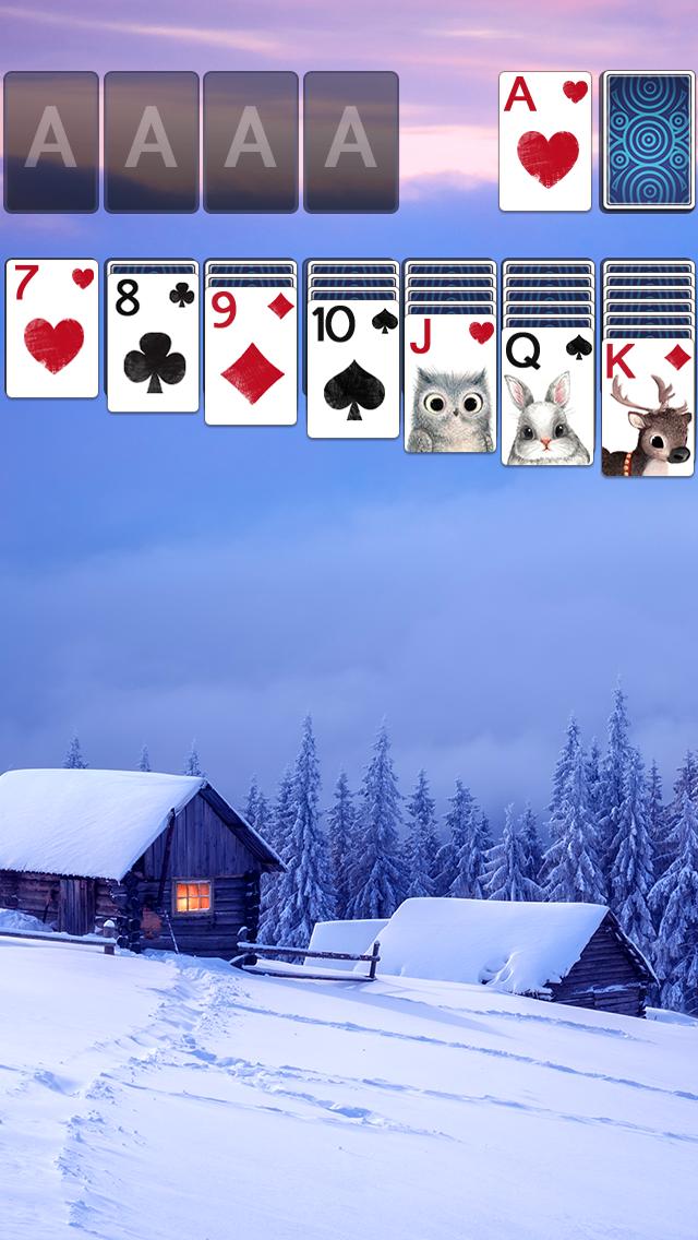 Solitaire Snowy Village Theme