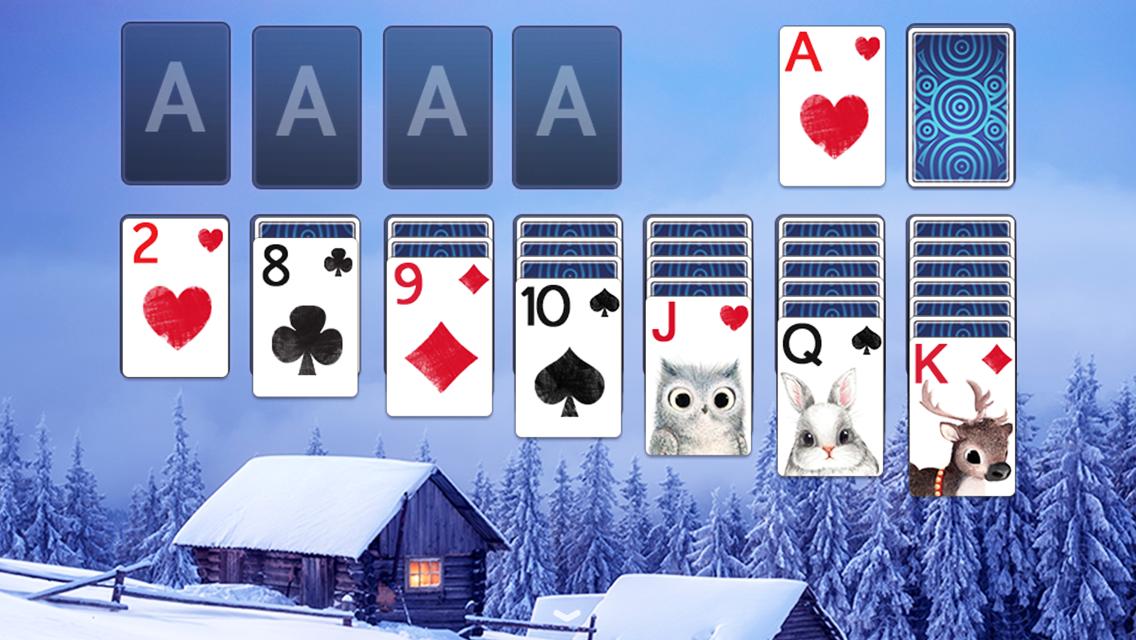 Solitaire Snowy Village Theme