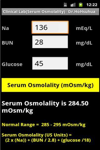Clinical Lab ( Osmolality )