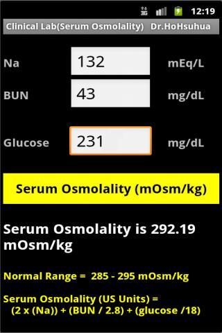 Clinical Lab ( Osmolality )