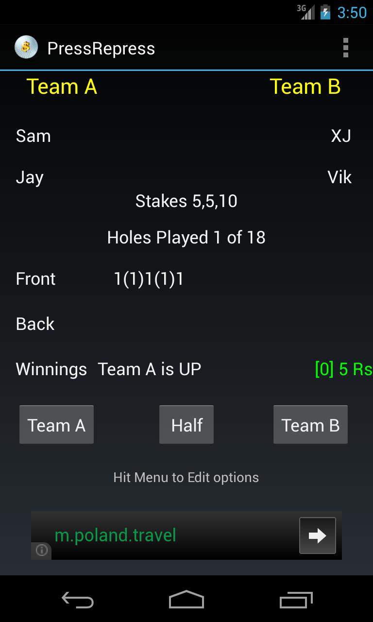 Golf Betting Press Repress