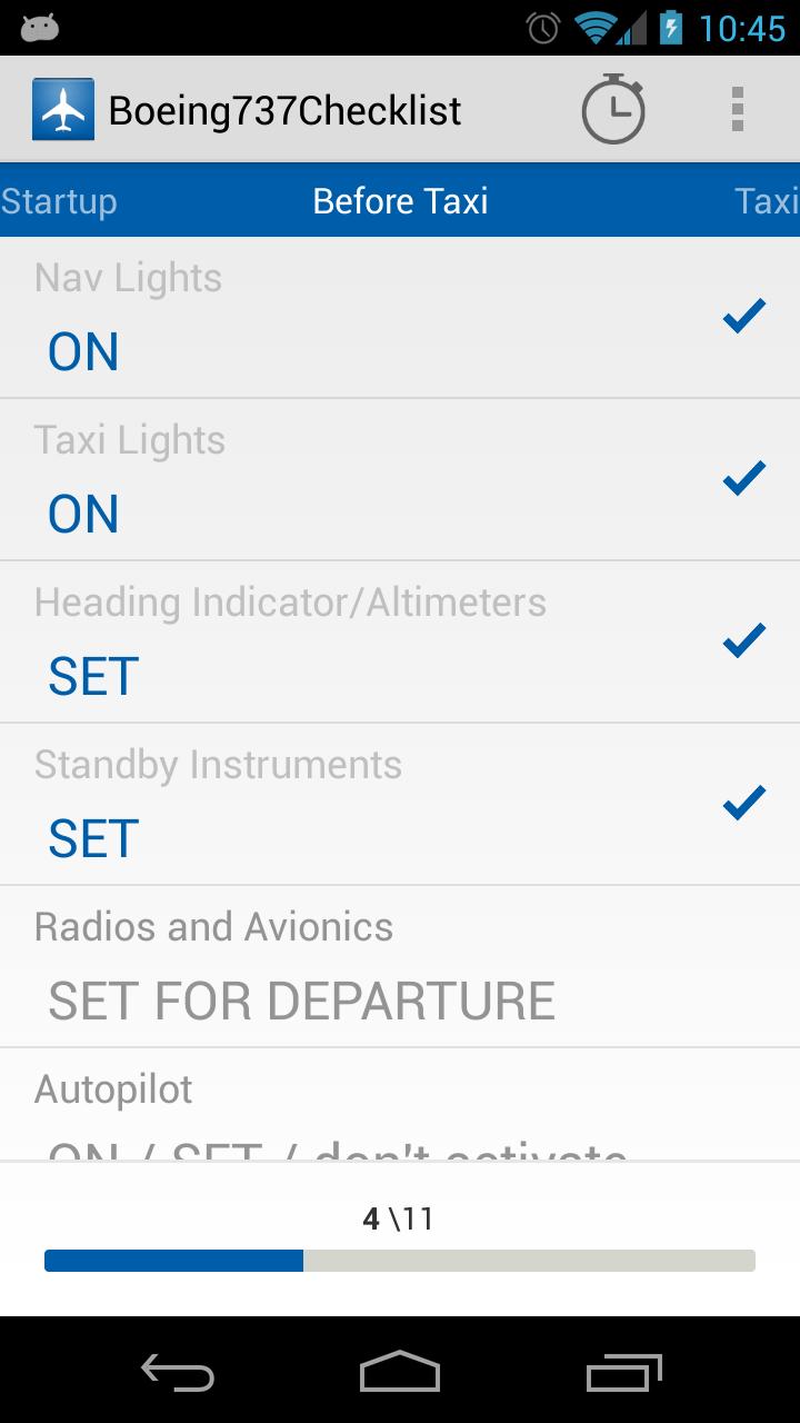 Boeing 737 Checklist