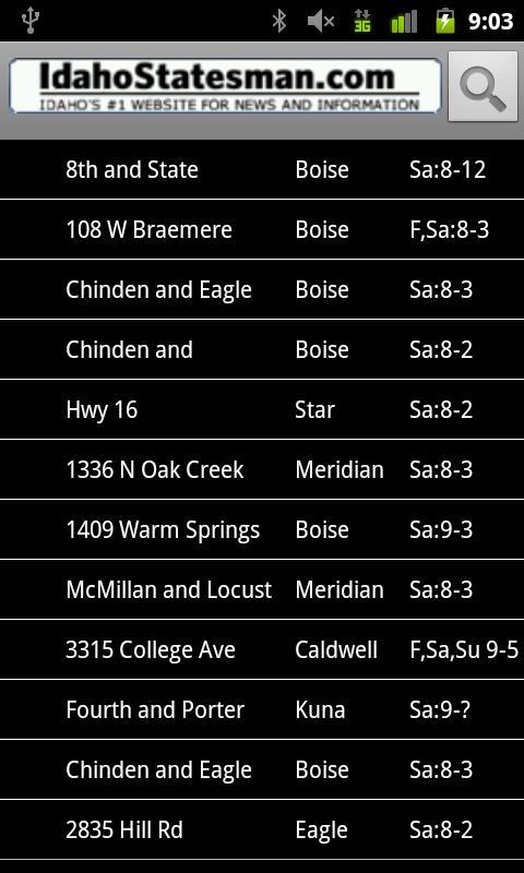 Idaho Statesman Garage Sales