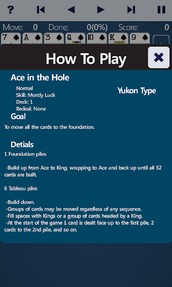 Ace In The Hole Solitaire