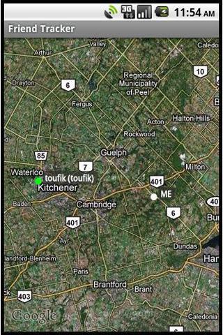 Locate your Friend on a Map