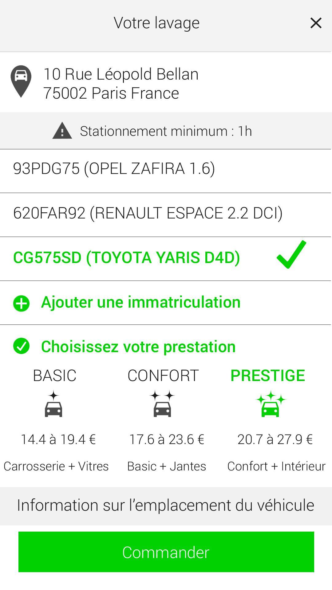 Eh'Oh Wash, lavage de voiture