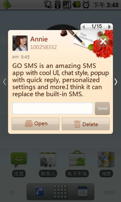 GO SMS Pro Valentine's Day the