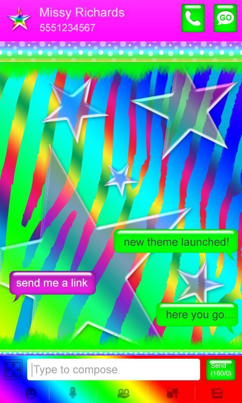 Star Theme Rainbow Zebra SMS