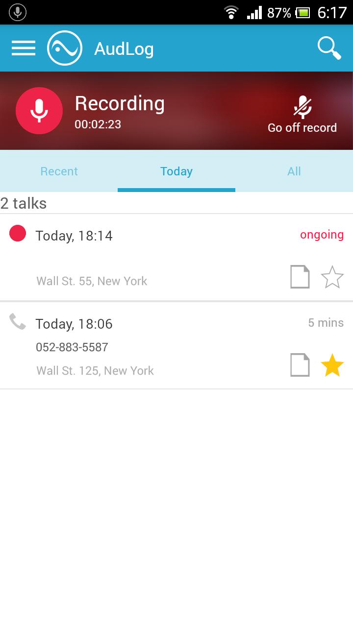 AudLog - Auto Voice Recorder