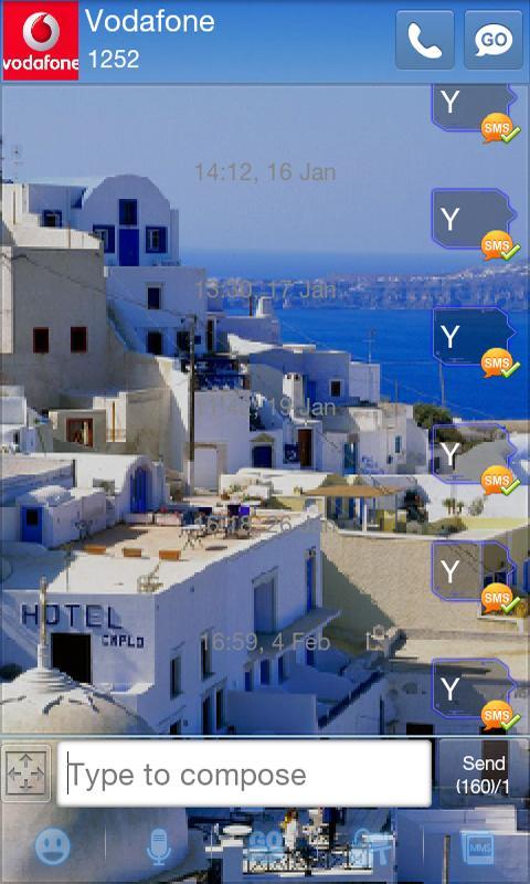 GO SMS Pro Santorini Theme