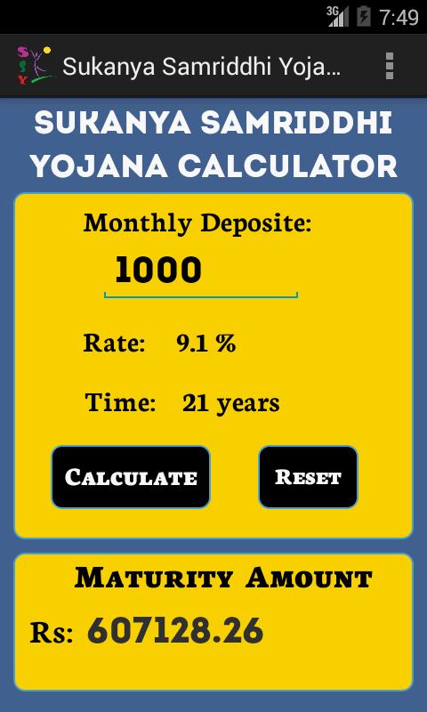 Sukanya Samridhhi Calculator