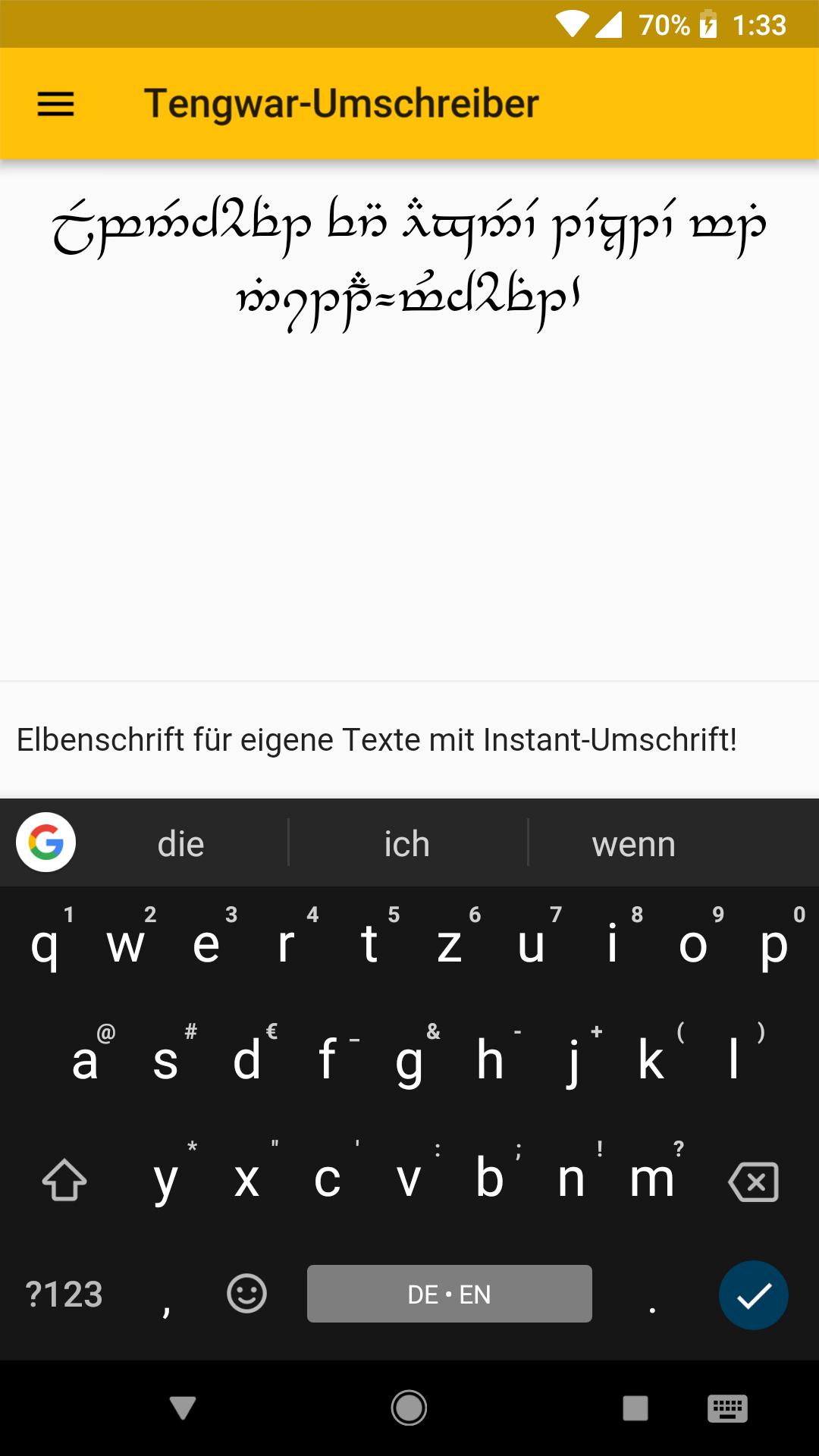 Tengwar Umschreiber [GERMAN]