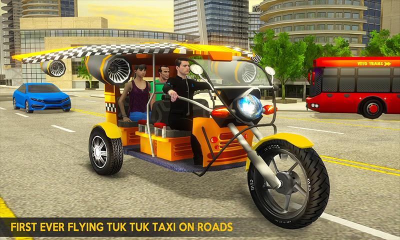 Flying Tuk Tuk Rickshaw Taxi Driver Simulator Game