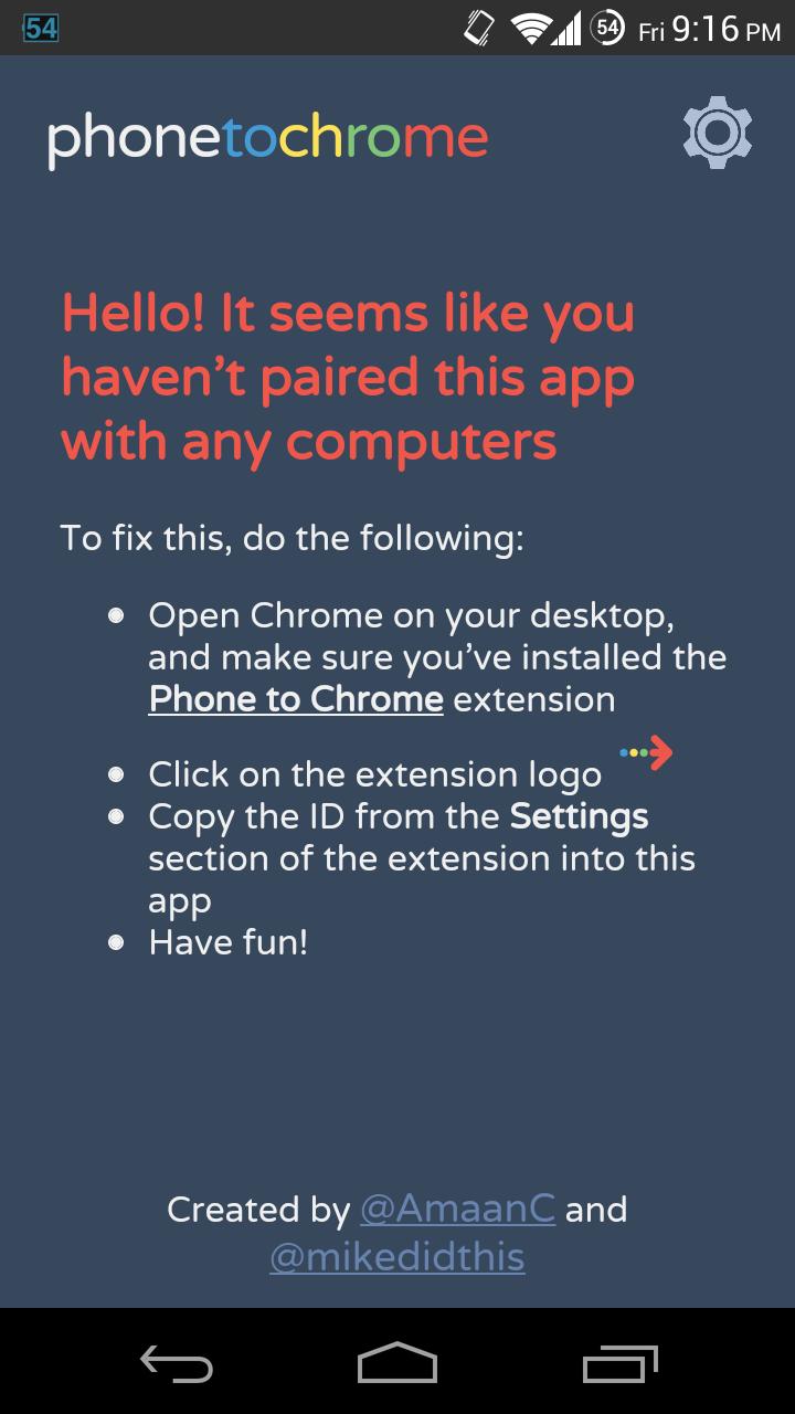 Phone to Chrome