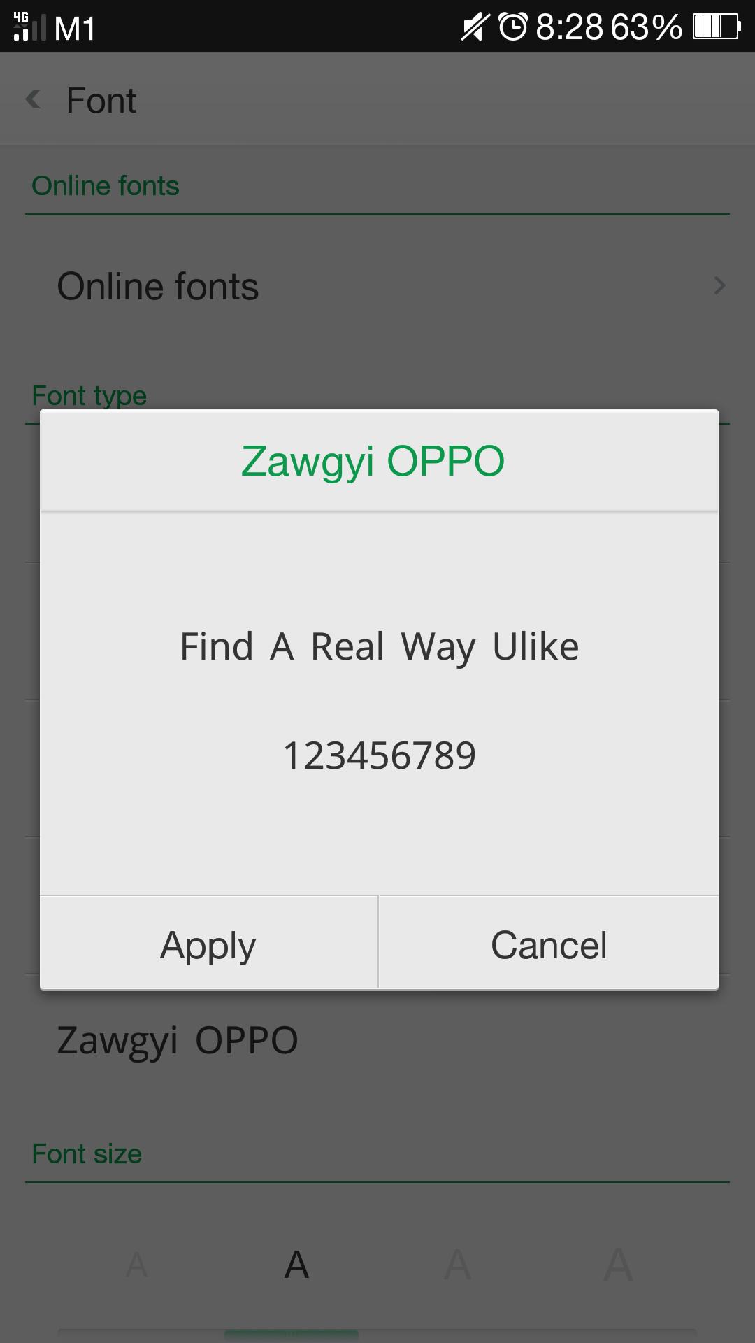 Zawgyi OPPO