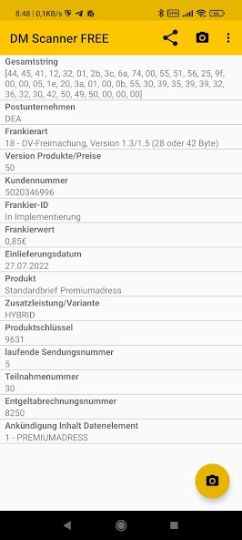 Post DataMatrix Scanner