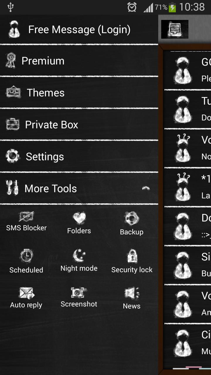 GO SMS Black Board Theme