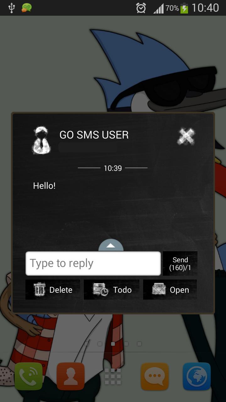 GO SMS Black Board Theme