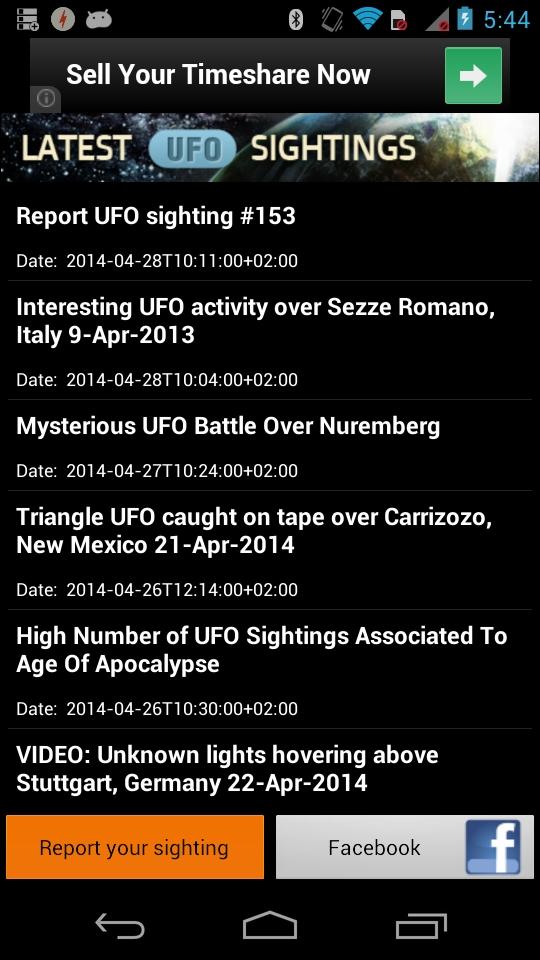 Latest UFO Sightings