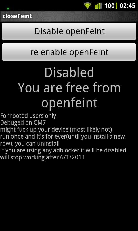 closeFeint- for rooted