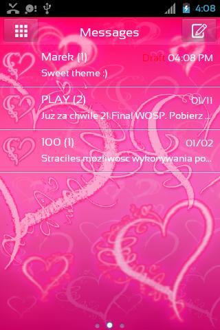 Romantic Pink Theme for GO SMS