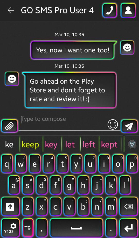 Neon Rainbow Keyboard